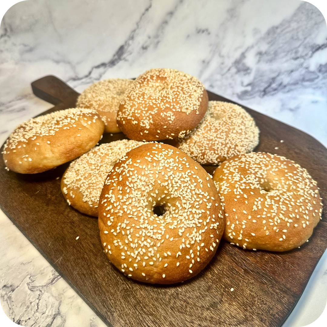sourdough sesame bagels